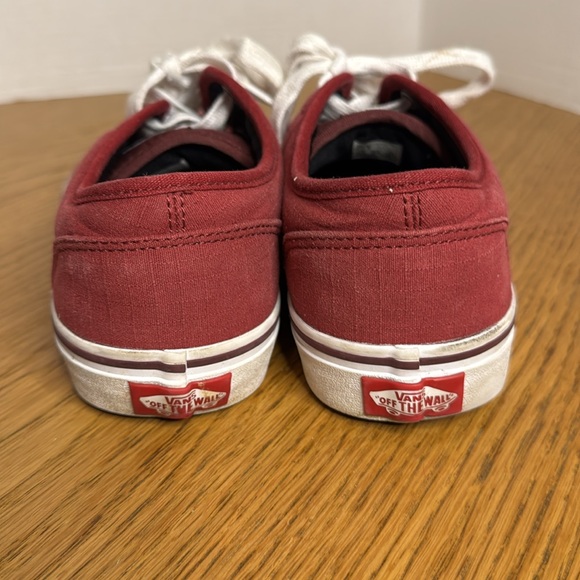 VANS Men's Atwood Sneakers Oxblood Burgundy White Rip Stop Fabric Skate Size 7.5 - Picture 8 of 13